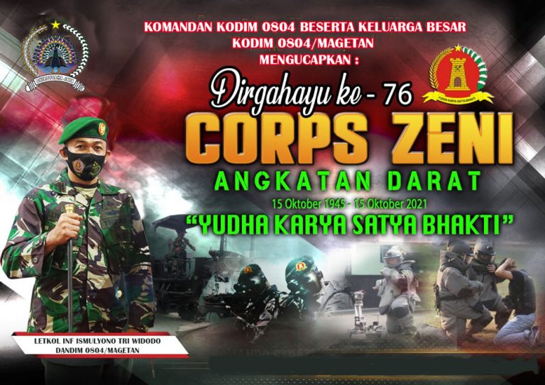 Komandan Kodim 0804 Beserta Keluarga Besar Kodim 0804 Mengucapkan Dirgahayu Ke 76 Corp Zeni Tni 8705