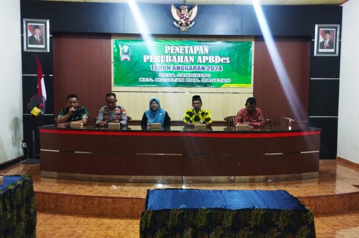 Hadiri Kegiatan Penetapan Perubahan Anggaran Pendapatan dan Belanja Desa Candirejo, Danramil 0804/01 Magetan Ajak Jaga Kamtibmas